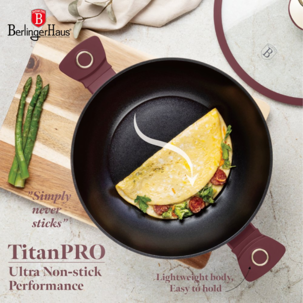 Pánev wok s poklicí a titanovým povrchem 30 cm Leonardo C...