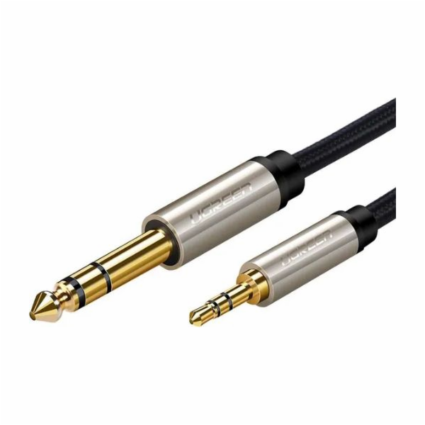 Kabel Ugreen Jack 3,5 mm - Jack 6,3 mm 3 m stříbrný (10629)