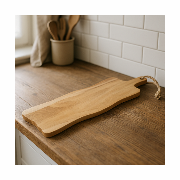 Prkénko krájecí a servírovací teak s rukojetí 59x20 cm KO...