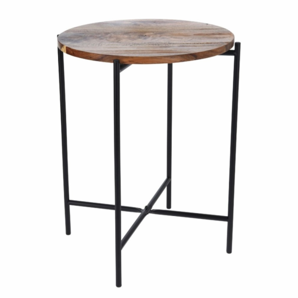 Kulatý odkládací stolek z akátového dřeva 40 x 48 cm KO-H...