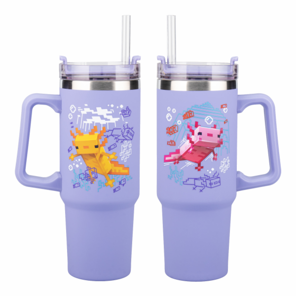 Paladone Minecraft hrnek s brčkem - Axolotl (900 ml)
