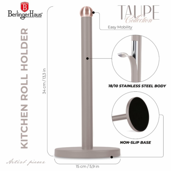 Držák na papírové utěrky nerez Taupe Collection BH-6840