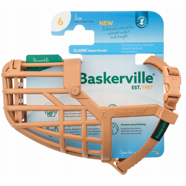 Baskerville NÁHUBEK CLASSIC 6 BÉŽOVÝ délka 6,5 cm obvod 2...