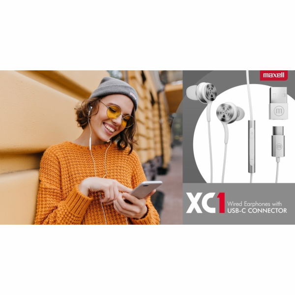 Maxell SLUCHÁTKA USB-C XC1 BÍLÁ 348532