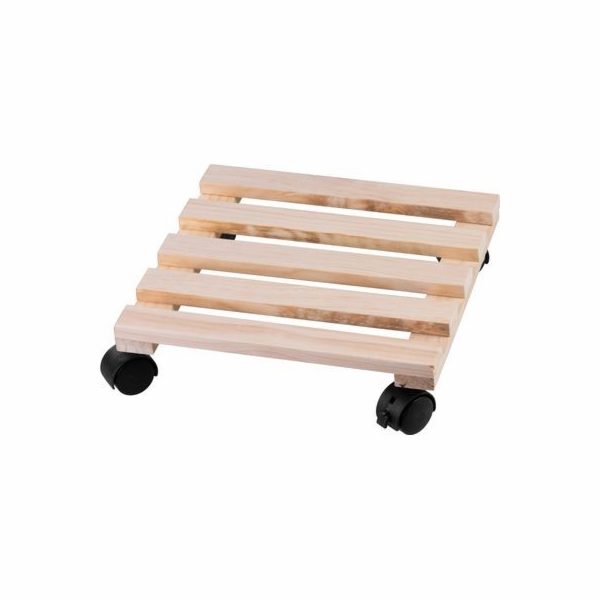 Podstavec pod květináč pojízdný 30x30x7 cm dřevo Strend P...