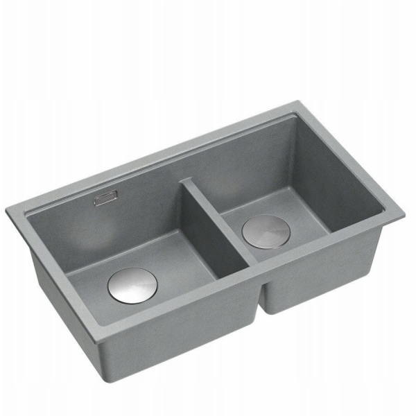 GraniteQ ČTVRÁK | LOGAN 120 | žulový kuchyňský dřez SILVE...