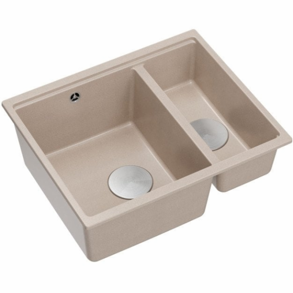 GraniteQ LOGAN 150 perleťově béžový dřez 56x46x22 cm 1,5 ...
