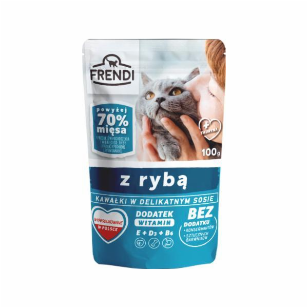 FRENDI Kousky v omáčce s rybou - mokré krmivo pro kočky -...