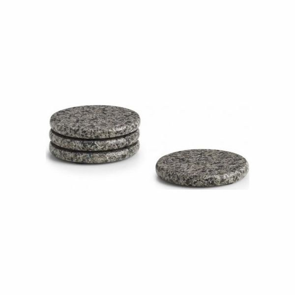 Zeller Sada skleněných podtácků, 4 kusy, žula, 10,5x1 cm