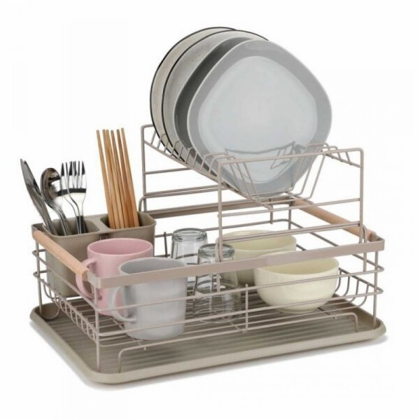 Elitehoff SUŠIČKA NÁDOBÍ S ODKVAČKEM A TÁCEM E-8190 BÉŽOVÁ