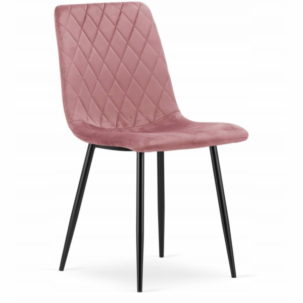 Leobert Růžová sametová židle TURIN, glamour styl, elegantní