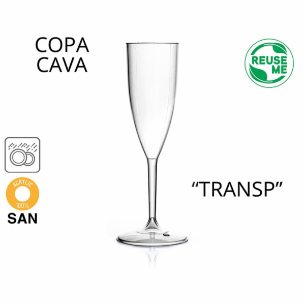 Pohár na šampaňské čirý 6 ks 150 ml plast