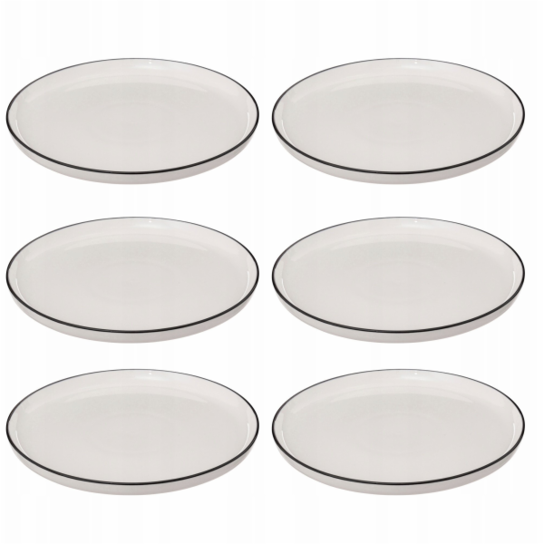 Secret de Gourmet Porcelánové talíře ALIX, černý okraj, 6...