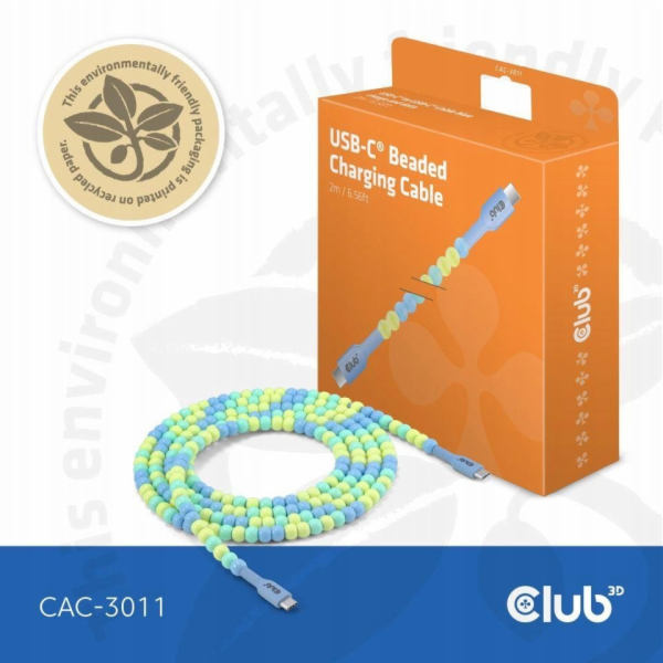 Club 3D Kabel USB-C na USB-C 2 m, vícebarevný (CAC-3011)