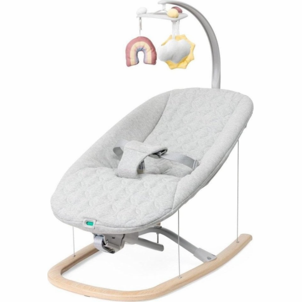 Chicco Dřevěný šedý skákací lehátko Zen Wave do 9 kg
