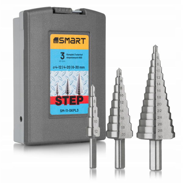 BOSCH sada 3 stupňovitých vrtáků HSS 4-30 mm, 4-12, 4-20,...
