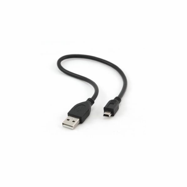 Kabel USB A-MINI 5PM 2.0 30cm HQ, zlac kontakty