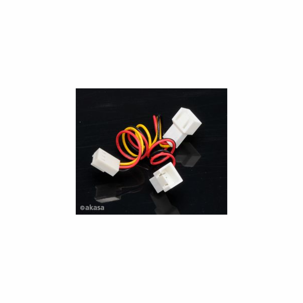 AKASA kabel  rozdvojka napájení 3pin fan na 2x 3pin