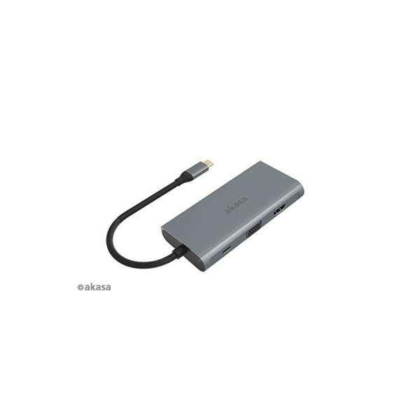 AKASA adaptér USB Type-C 9-in-1 Dock (PD Type-C, HDMI, VG...