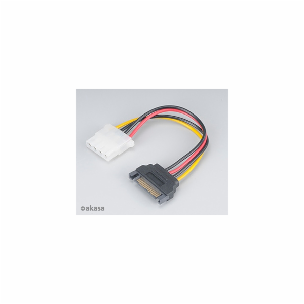 AKASA kabel  SATA redukce napájení na 4pin Molex, 15cm, 2...