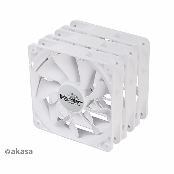 AKASA ventilátor Viper, White Fan 12cm, 120x120x25mm, HDB...
