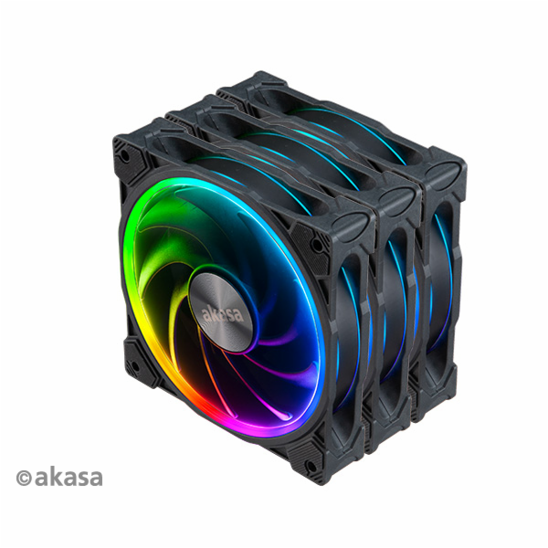 AKASA ventilátor SOHO AR, 12cm ARGB PWM fan 3pcs bundle +...