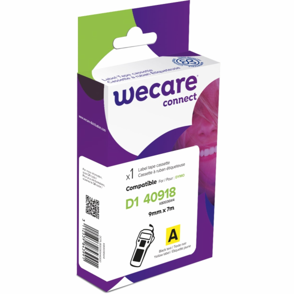 WECARE ARMOR páska kompatibilní s DYMO S0720730,Black/Yel...