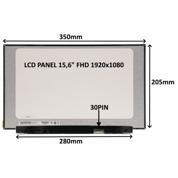 SIL LCD PANEL 15,6" FHD 1920x1080 30PIN MATNÝ IPS / BEZ Ú...