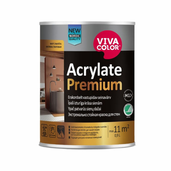 Barva Vivacolor ACRYLATE PREMIUM C, matná, 0,9L