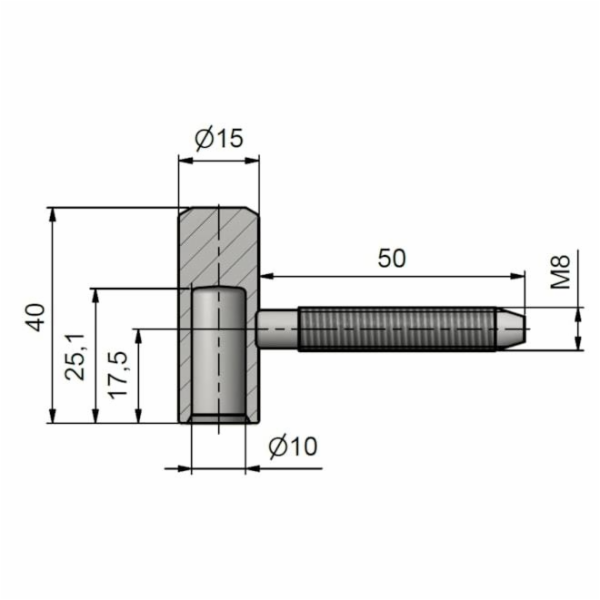 Dveřní pant TKZ Polná 9618053L, 1,5 cm x 4 cm