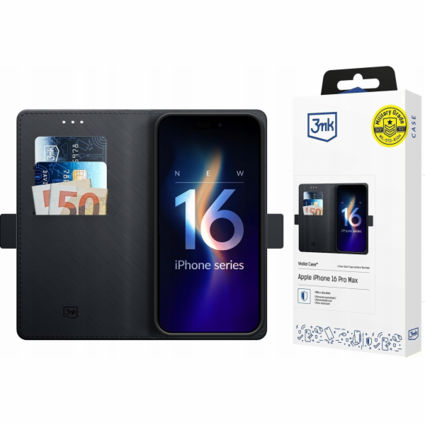 3mk flipové pouzdro Wallet Case pro Apple iPhone 16 Pro Max