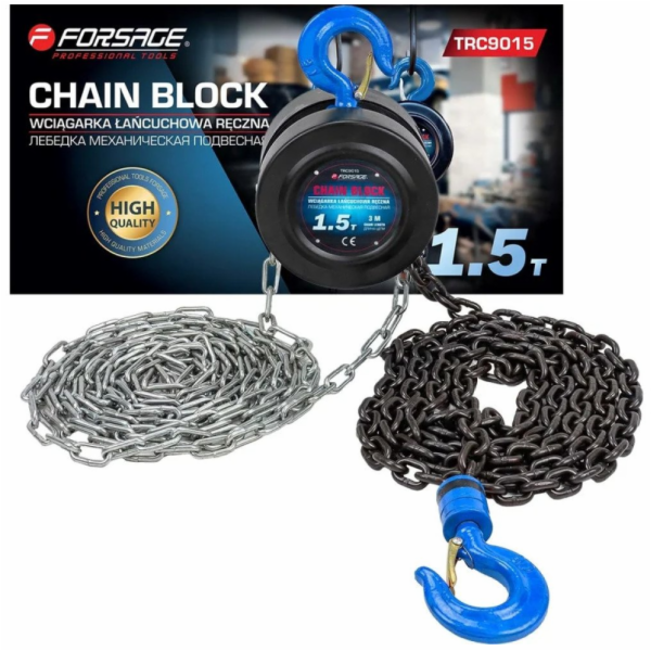 Forsage Ruční řetězový kladkostroj 1,5t (délka řetězu - 3m)