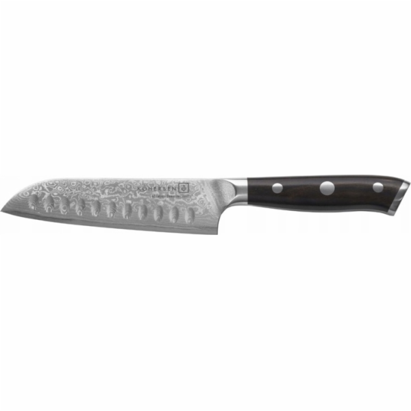 Kohersen Elegance Ebony Wood Nůž Santoku z damaškové ocel...