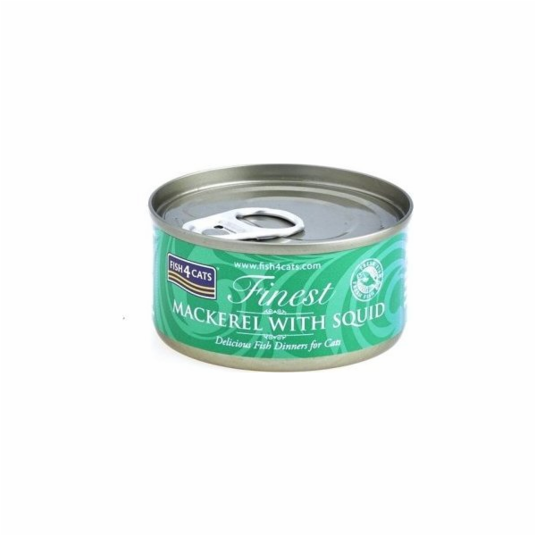 FISH4CATS Mackerel with squid - mokré krmivo pro kočky - 70g