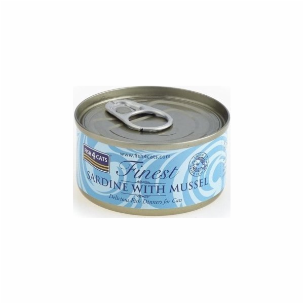 FISH4CATS Sardine with mussel - mokré krmivo pro kočky - 70g