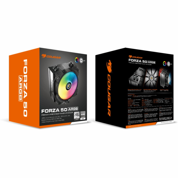 COUGAR chlazení FORZA 50 ARGB CPU Air Cooling 50x135x155m...