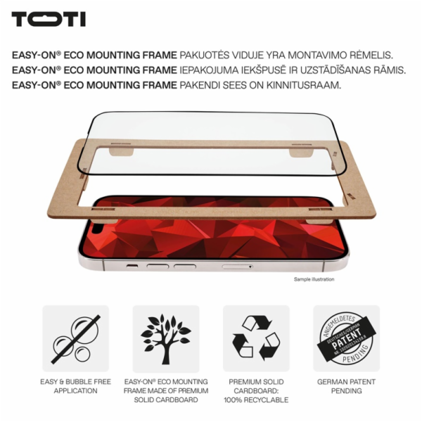 Ochranné sklo na telefon Toti Premium iPhone 16 Pro, 9H