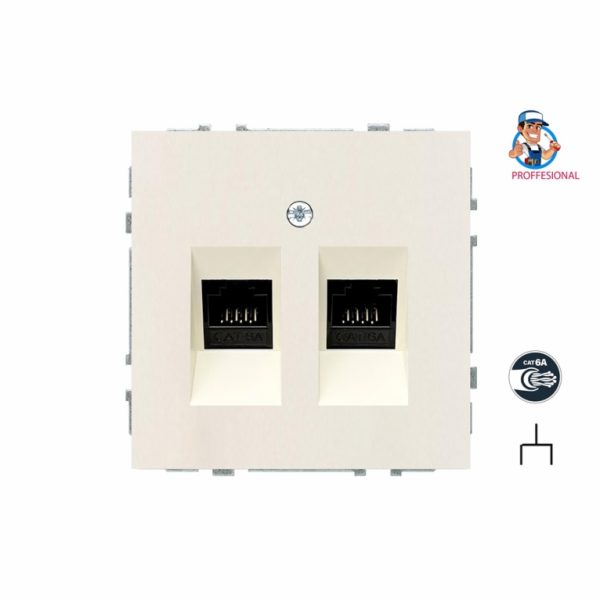 Počítačová zásuvka LIREGUS MODERN, 2-cestná, matná pískov...