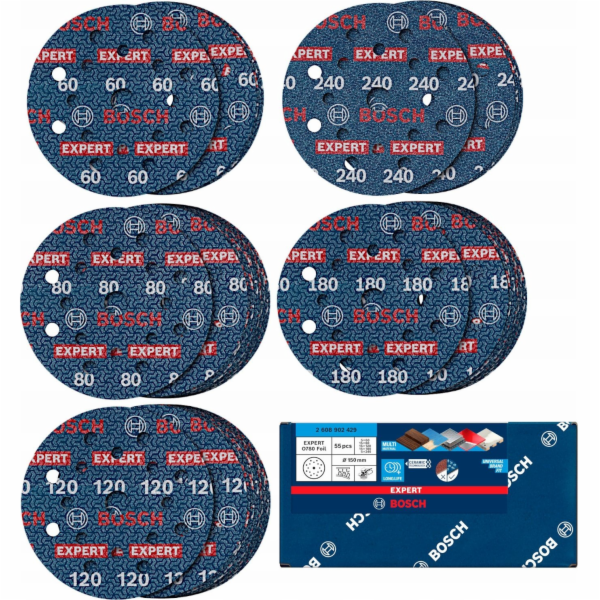 Bosch EXP O780 Foil Sanding Disc Set,150mm,55St