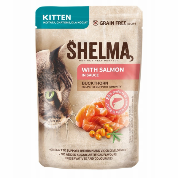 SHELMA Kitten with salmon in sauce - mokré krmivo pro koč...