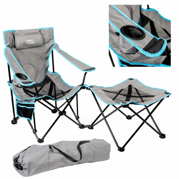 PLATINET KEMPINGOVÁ SESTAVA 2v1, SKLÁDACÍ STŮL / OPĚRKA N...