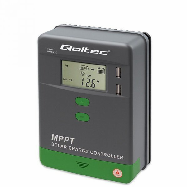 Qoltec MPPT solární regulátor nabíjení s teplotním senzor...