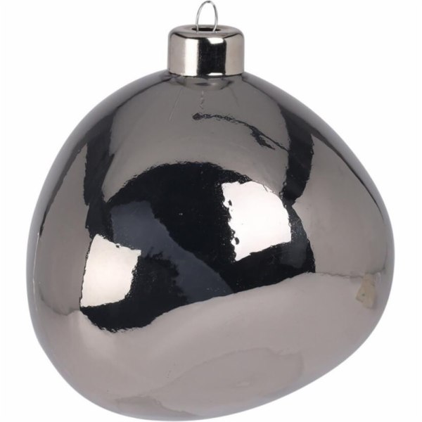 Vánoční hračka na stromeček, stříbrná, 10 cm, sklo