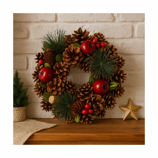 Vánoční věnec borovice 25 cm přírodní KO-YZB000200prir