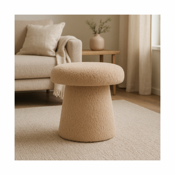 Taburet ve tvaru houby 43 cm béžová KO-AAK400110