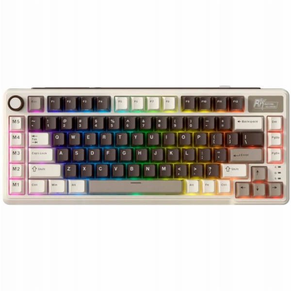 Royal Kludge Herní klávesnice RK L75 Mocha Gray s béžovým...