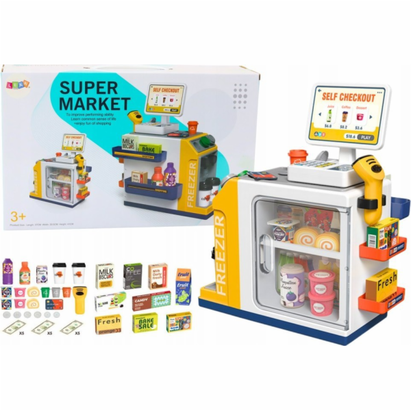 LeanToys Sada světel a zvuků skeneru pokladen supermarketu
