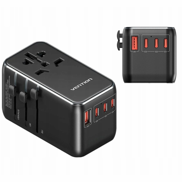 Adaptér s nabíječkou Vention 100 W 1xUSB-A 3xUSB-C