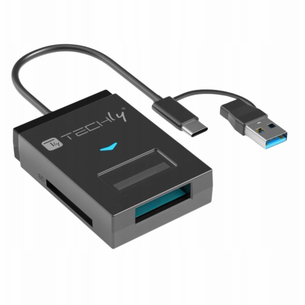 Techly Převodník USB-A/C pro disky NVMe/SATA M.2 s čtečko...