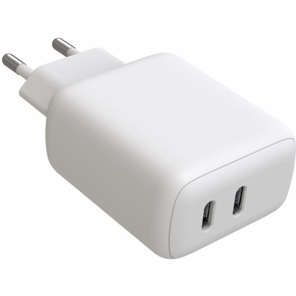 Techly Nabíječka do zásuvky 2x USB-C PD 35W max. bílá